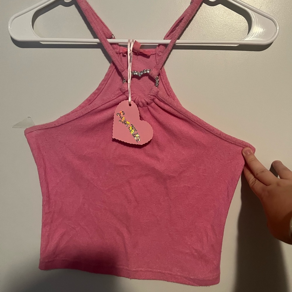 Sugar thrillz dolls kill rhinestone heart crop top